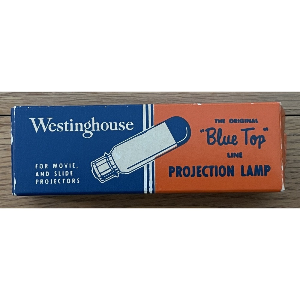 Vintage Westinghouse Blue Top Projection Lamp Bulb Empty Advertising Box CLS-CLG